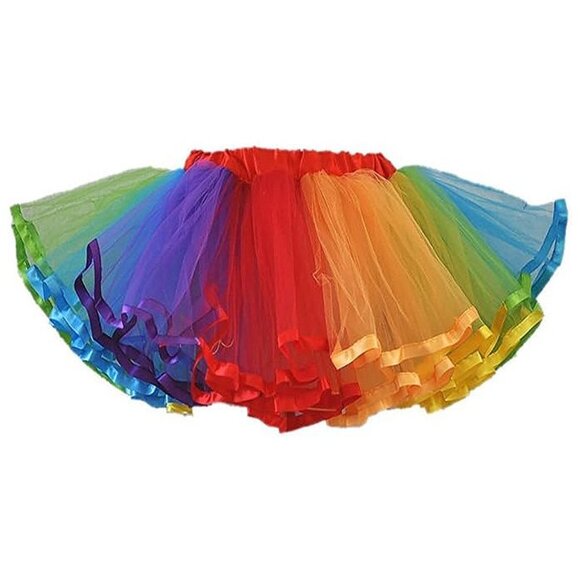 Women's Short Vintage Ballet Skirt Rainbow - Picture 1 of 6